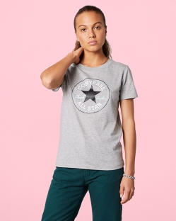 Camisetas Converse Chuck Taylor Patch Nova Para Mujer - Gris | Spain-6423